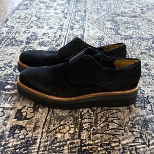 Vince black suede loafers